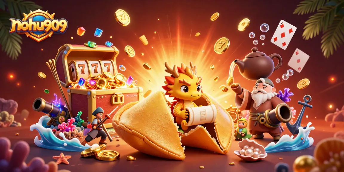 Nohu909 game highlights vibrant slot symbols from a dynamic online casino scene.