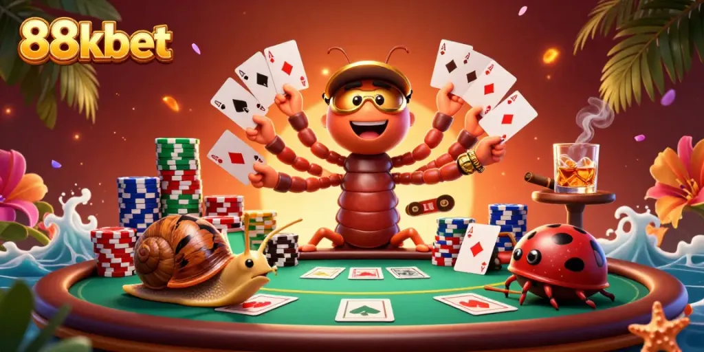Experience 88kbet's vibrant casino scene with dynamic characters and rich game elements.