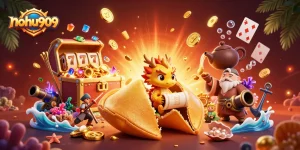 Nohu909 game highlights vibrant slot symbols from a dynamic online casino scene.